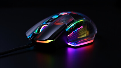 Illuminated Gaming Mouse with Vibrant RGB Lighting and Ergonomic Design for Enhanced Gameplay