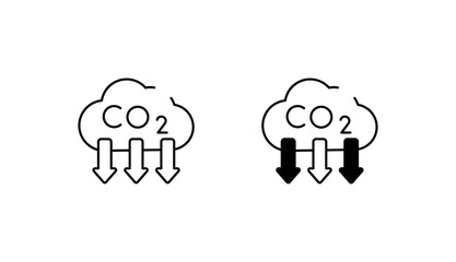 Carbon Dioxide Emission icon design with white background stock illustration