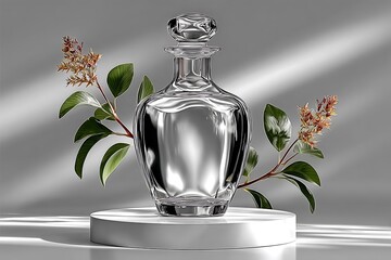 Exquisite Glass Bottle Product Display High Resolution Picture