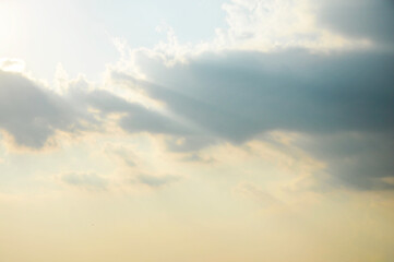 Beautiful storm clouds on a summer night with pinks and blues.
