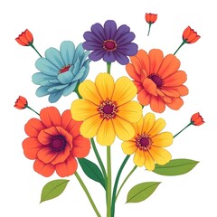 red flowers on white background