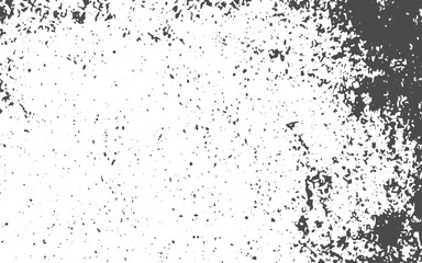 Abstract black particles exploding on white background.black sand with spots isolated on white