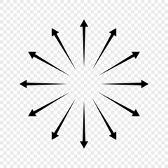 Arrows circle pointing outwards. Vector icon