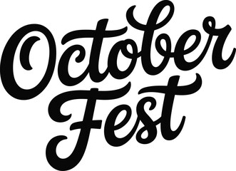 October Fest black lettering with white background text typography