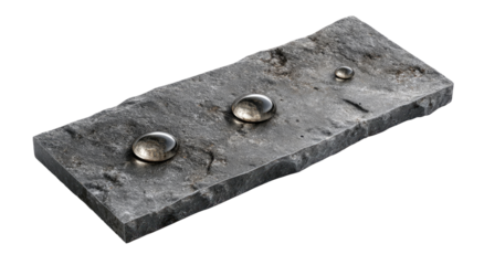 Gray stone slab with water droplets