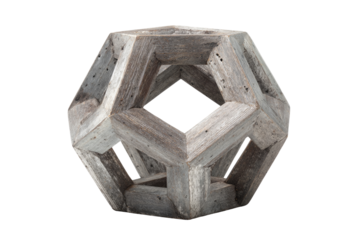 Wooden geometric sphere, light gray