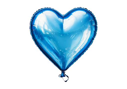 Ice heart shape balloon isolated on transparent or white background