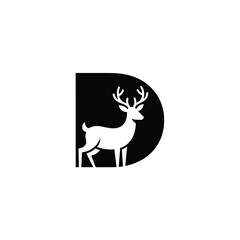Elegant Deer Logo Design with Modern Black and White Aesthetic for Branding and Creative Projects Ideal for Nature Inspired Companies and Organizations
