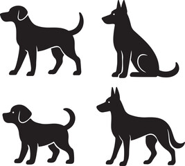 Minimalist Dog Silhouette Vector Illustration
