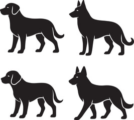 dog Silhouette Vector Illustration
