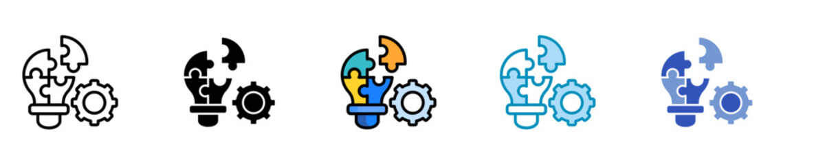Problem Solving  Icon Set Multiple Style Collection