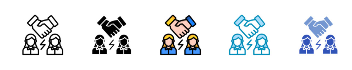 Conflict Resolution  Icon Set Multiple Style Collection