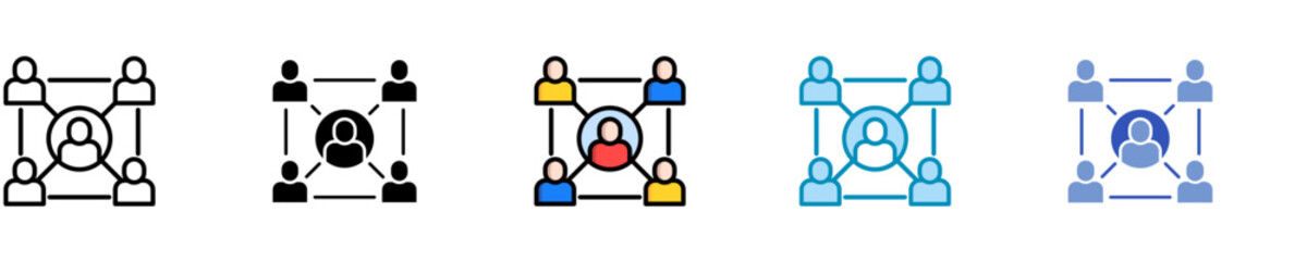 Support Network  Icon Set Multiple Style Collection