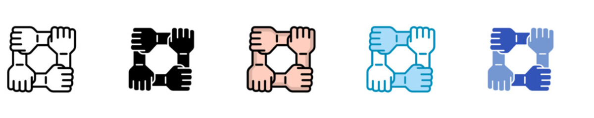 Obraz premium Strong Foundation Icon Set Multiple Style Collection