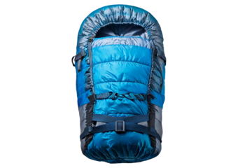 Warm Winter Sleeping Bag Blue isolated on transparent or white background