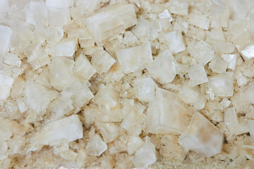 Halite, a mineral. Rock salt. Geology and Mineralogy