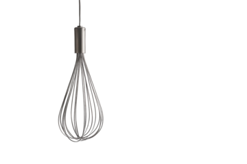 Stainless steel ball whisk isolated on transparent background