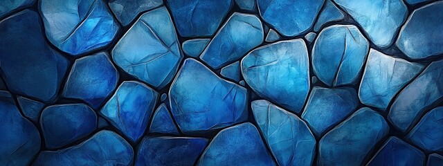 Abstract blue background with dark and light tones, featuring icy textures