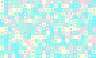 Abstract pastel square mosaic pattern.  Perfect for website backgrounds, textiles, or playful branding.  The soft color palette evokes feelings of calm and serenity.