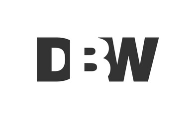 DBW logo design. Initial letter D B W bold font style for tech startups, consulting, corporate branding. Creative company name, headlines typography identity, trendy logotype.