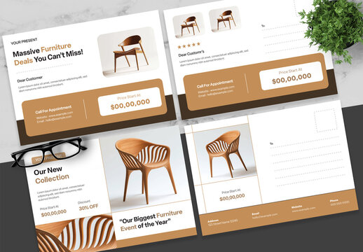 Brown And Black Furniture Postcard