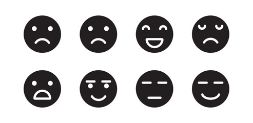 mixed emoji face expression set . Emoji faces collection. Emoji faces collection
