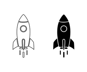Rocket launch illustration symbol of innovation and aspiration for future success.