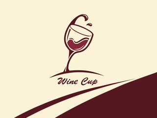 Elegant Black and White Wine Glass with Grapes and Vines , A stylized, black and white graphic of a wine glass surrounded by grape vines and swirls. 