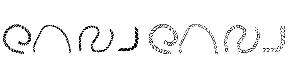 Rope icon vector set. cable illustration sign collection. Frame symbol or logo. knot  mark.