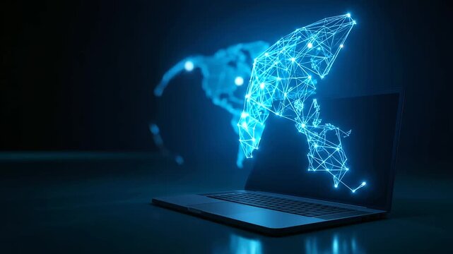 Efficient management of global networks through centralized systems, representing secure connectivity, data flow optimization, IT operations and advanced cloud solutions.