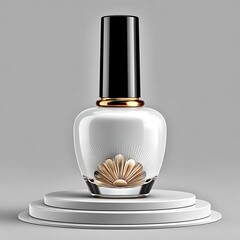 Stylish Nail Polish Bottle Gold Accent High Resolution Picture