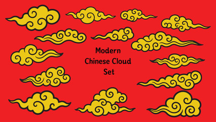 modern chinese cloud china asian traditional illustrations set decorations element vector design for background and wallpaper