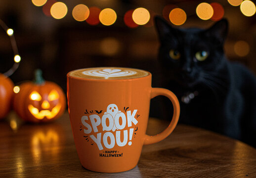 Halloween Coffee Mug Mockup