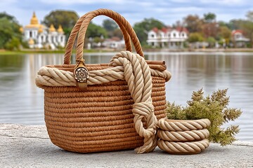 Traditional Basketry Rope Floral Detail High Resolution Picture