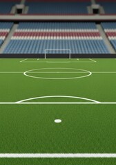 Obraz premium Empty Soccer Field at Ibrox Stadium A Digital Rendering