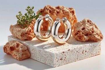 Unique Earrings Floral Decor Still Life High Resolution Picture