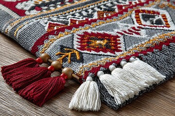 Unique Woven Tapestry Tassel Detail High Resolution Picture