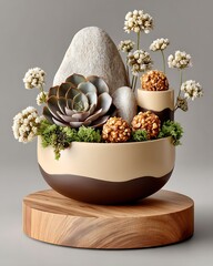Wooden Bowls Filled Candies Nuts High Resolution Picture