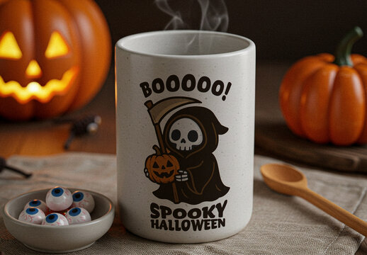 Halloween Themed Mug Mockup