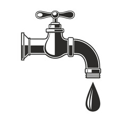 faucet with a drop of water