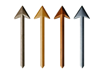 Single arrow symbol on for graphic design applications, isolated on transparent or white background