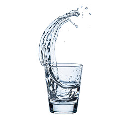 PNG Spilling Water from Falling Glass Transparent Isolated on White Background Action Splash