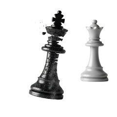 PNG Chess King Piece Exploding into Dust Transparent Isolated White Background