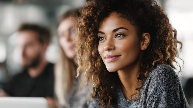 Marketing team reviewing social media strategy in casual office setting