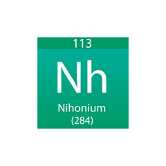 Ds Darmstadtium  Chemical Element Periodic Table. Simple flat square vector illustration, simple clean style Icon with molar mass and atomic number for Lab, science or chemistry class.