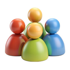 3d colorful people figurines isolated on transparent background