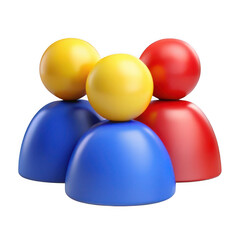 3d abstract people icons isolated on transparent background