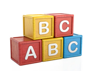 Colorful Wooden ABC Blocks Stacked Learning and Education Concepts for Children Early Childhood Education Toys and Games