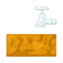 Illustration of Faucet Above Dry Cracked Soil