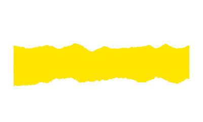 Torn paper bright Yellow Brush Stroke, Transparent Background